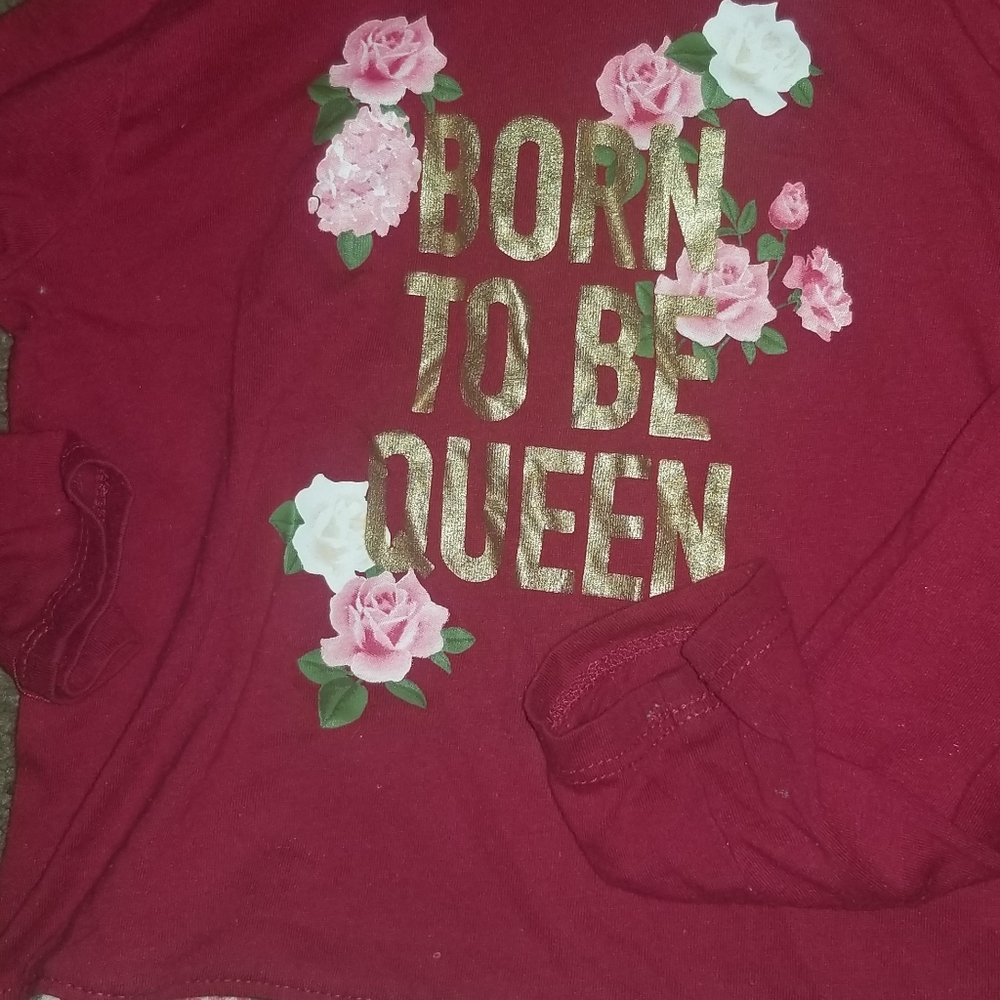 3/$20 Amazingly  cute girls born to be Queen top - Picture 3 of 3
